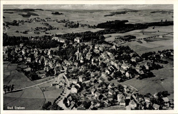 Postcard Bad Steben in Upper Franconia, aerial photograph