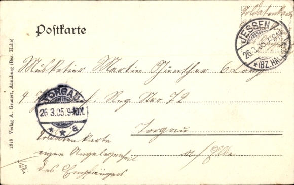 Postcard Annaburg Saxony Anhalt, castle courtyard, trumpet stand, non-commissioned officer preparatory school, castle, greeting...