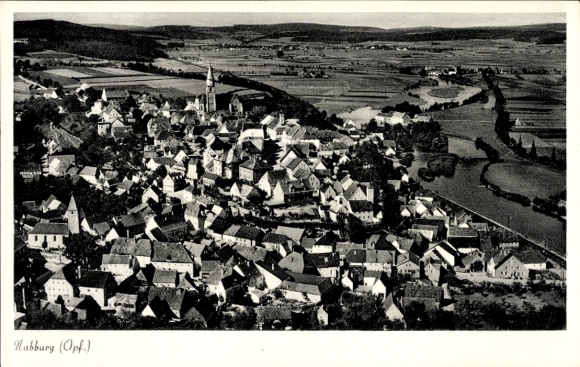 Postcard Nabburg in the Upper Palatinate, aerial photograph
