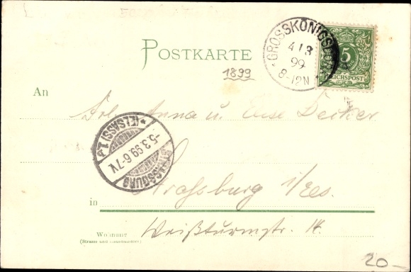 Postcard Großkönigsdorf Königsdorf Frechen in the Rhein Erft district, restoration by Franz Dick