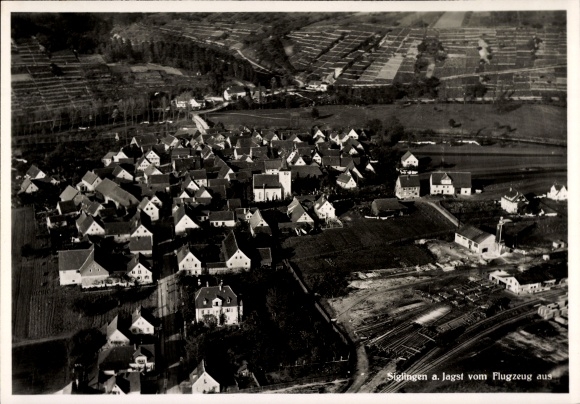 Postcard Siglingen Neudenau an der Jagst, aerial photograph