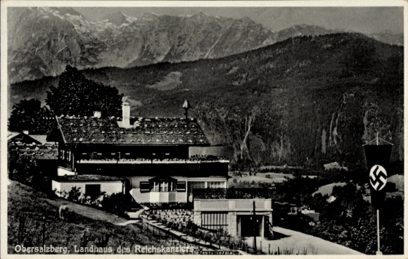 Postcard Obersalzberg Berchtesgaden in Upper Bavaria, Berghof Wachenfeld, country house of the Reich Chancellor