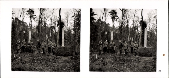 Stereo spatial image photo &quot;The soldiers of the Führer in the field&quot;, No. 72, demarcation line
