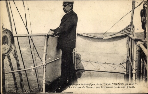 CPA Scientific Campaign of Princess Alice, Prince of Monaco on the Passerelle of her Yacht