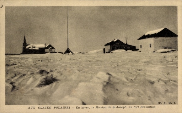Ak Fort Resolution Nordwest Territorien Kanada, Schnee, Mission de St-Joseph, Winterlandschaft...