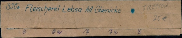 Contact print photos Berlin Treptow Altglienicke, butcher shop Lebsa, 5 photos approx. 4x2 cm