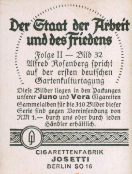 Collective image The state of work and peace, Alfred Rosenberg, 1st German garden culture conference