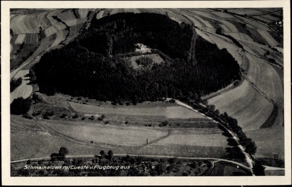 Postcard Schmalkalden in the Thuringian Forest, aerial photograph