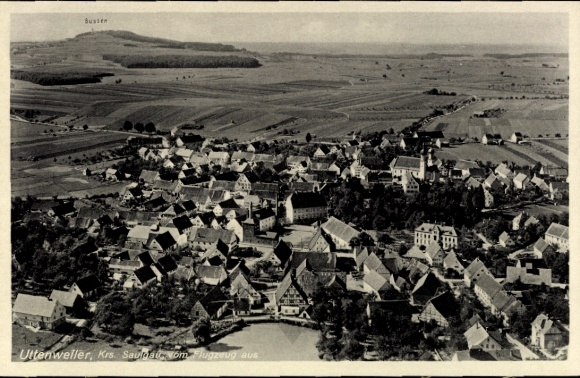 Ak Uttenweiler in Württemberg, Fliegeraufnahme
