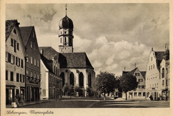 Ansichtkaart Schongau in Opper-Beieren, Marienplatz