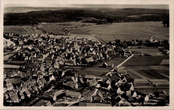 Ak Ehningen Baden Württemberg, Ehningen vom Flugzeug aus