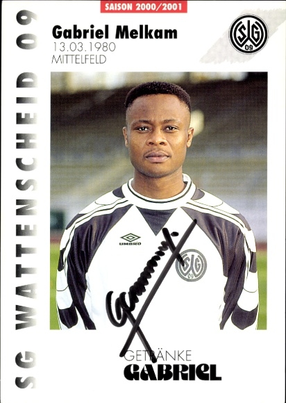 Autograph card footballer Gabriel Melkam, SG Wattenscheid 09, autograph