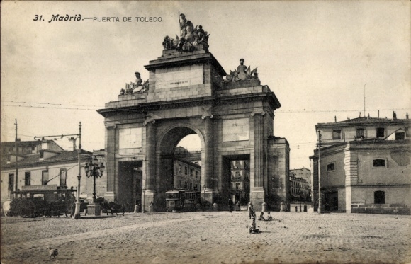 Postcard Madrid Spain, Puerta de Toledo