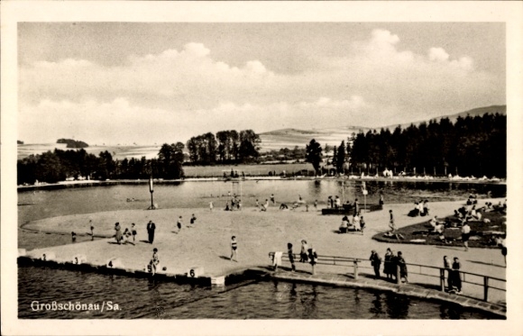 Postcard Großschönau in the Upper Lusatia Saxony, general view