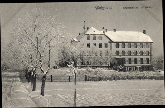 Ak Königsfeld in Oberfranken, Knabeninstitut im Winter