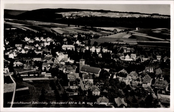 Postcard Schömberg in the Black Forest Württemberg, aerial photograph