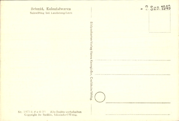 Postcard Schwitting near Landsberg/Lech, aerial photograph