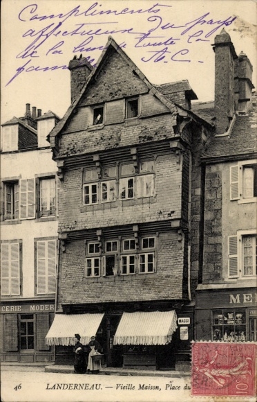 Postcard Landerneau Finistère, Old House