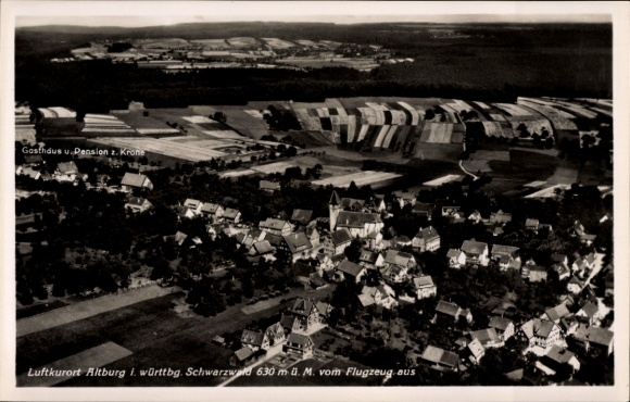 Postcard Altburg Calw in the Black Forest, aerial photograph