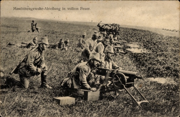 Ak Das Deutsche Heer, Maschinengewehr-Abteilung in vollem Feuer