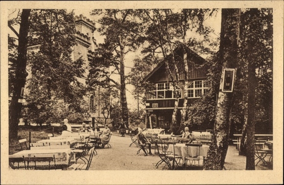 Postcard Dittersbach Dürröhrsdorf, Schönehöhe, owner Max Näcke, terrace