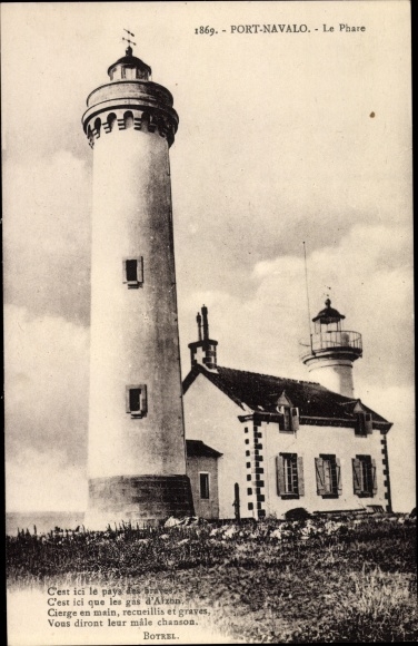 Postcard Port Navalo Morbihan, The Lighthouse
