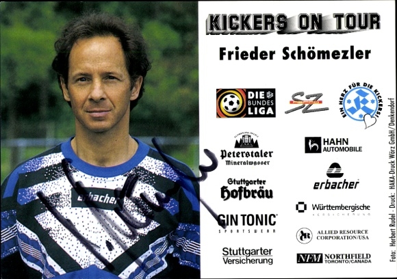 Autograph card footballer Frieder Schömezler, SV Stuttgarter Kickers, autograph