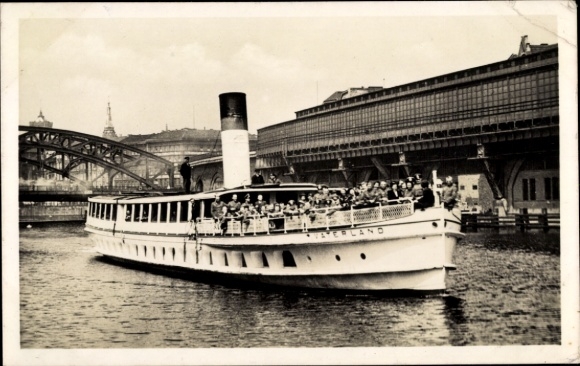 Postcard Dampfer Vaterland, steamer trip of the Gauleitung Berlin of the NSDAP