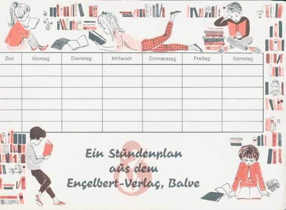 Timetable Advertising, Engelbert-Verlag Balve, Books, Children Reading