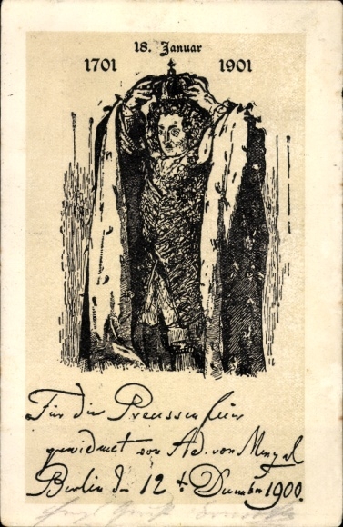 Artist Postcard by Menzel, Adolph, King Frederick II of Prussia, Frederick the Great