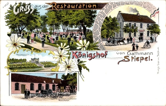 Litho Stiepel Bochum, Restauration Königshof, Fabrik für Landwirtschaftliche Maschinen, Hochbassin