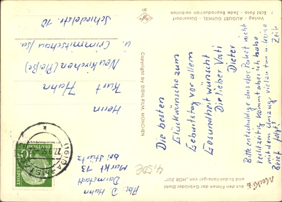 Postcard Mecki the Hedgehog, It was better orally, letter, inkwell