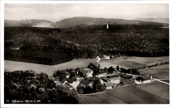 Postcard St. Johann Württemberg, aerial photograph