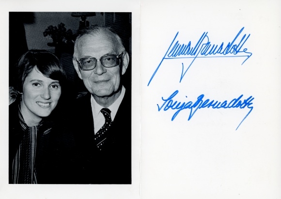 Photo Lennart Bernadotte, Sonja Bernadotte, autograph