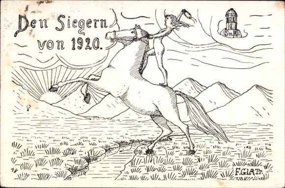 Artist Postcard Glatt, F., To the victors of 1920