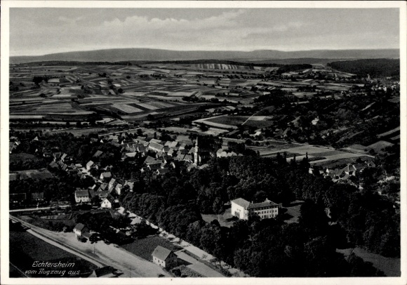 Postcard Eichtersheim in Kraichgau Baden, aerial photograph
