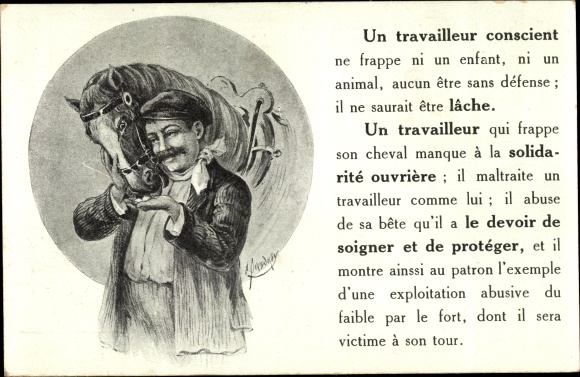 Artist Postcard A Conscious Worker, Animal Welfare Week 1927