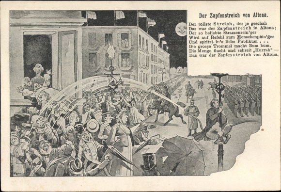 Artysta Ak Lange, W., Hamburg Altona, The Zapensreich of Altona