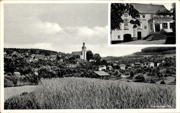 Postcard Haintchen Selters im Taunus, general view, Pension zum Hirsch