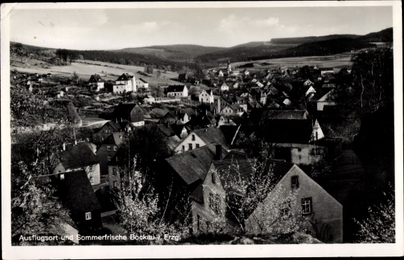 Postcard Bockau in the Ore Mountains, general view, residential buildings