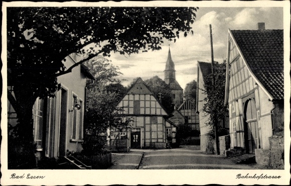 Ak Bad Essen in Nedersaksen, Bahnhofstrasse