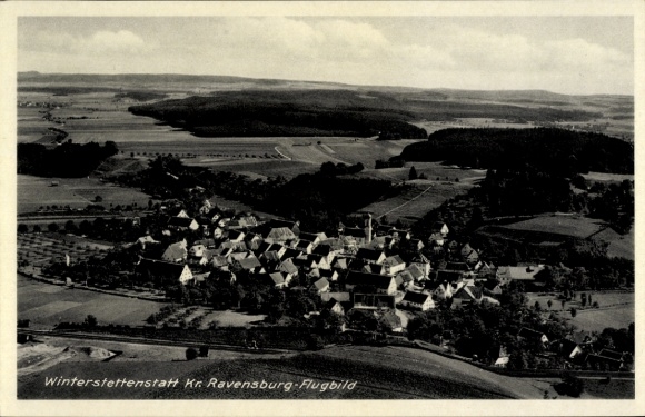 Postcard Winterstettenstadt Ingoldingen in Upper Swabia Württemberg, aerial photograph