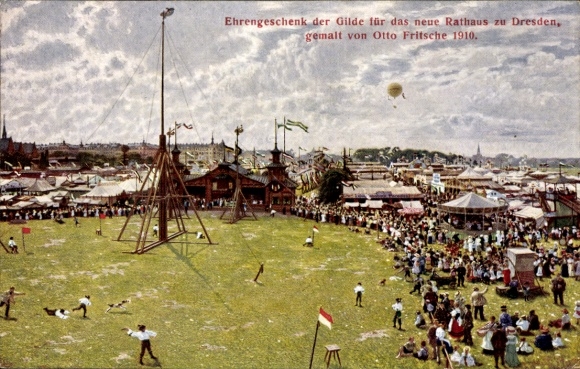 Artist PC Fritsche, Otto, Dresden, honorary gift from the Archers Guild for the new town hall