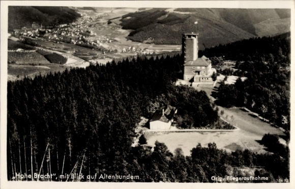 Postcard Lennestadt in the Sauerland in the district of Olpe, Altenhundem with Hohe Bracht