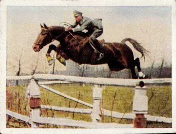 Sammelbild Auf Deutscher Scholle, Hans v. d. Nordmark, Bild 91 Beim Hürdenspringen