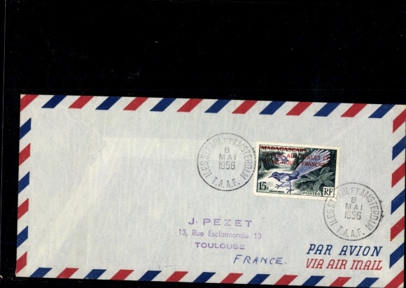 TAAF No. 1 on cover, Iles St. Paul et Amsterdam, 8 May 1956