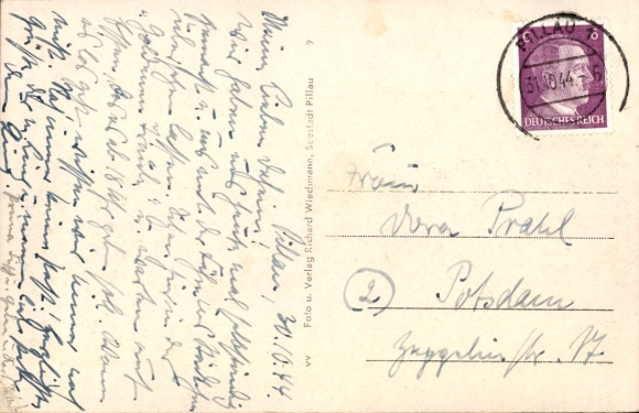 Postcard Baltijsk Pillau East Prussia, sailing harbor, lighthouse