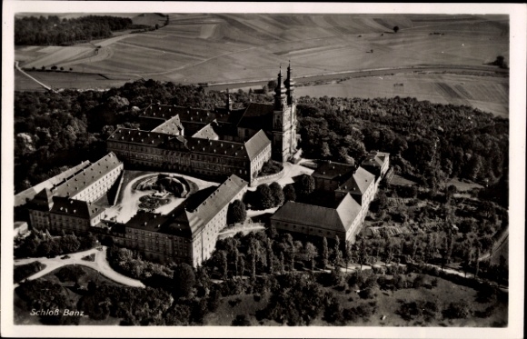 Postcard Bad Staffelstein am Main Upper Franconia, Banz Castle, aerial photograph