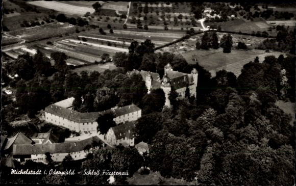 Postcard Michelstadt in the Odenwald, Fürstenau Castle, aerial photograph