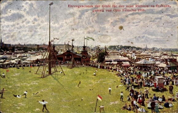 Artist Postcard Fritsche, Otto, Dresden, honorary gift of the archery guild for the new town hall